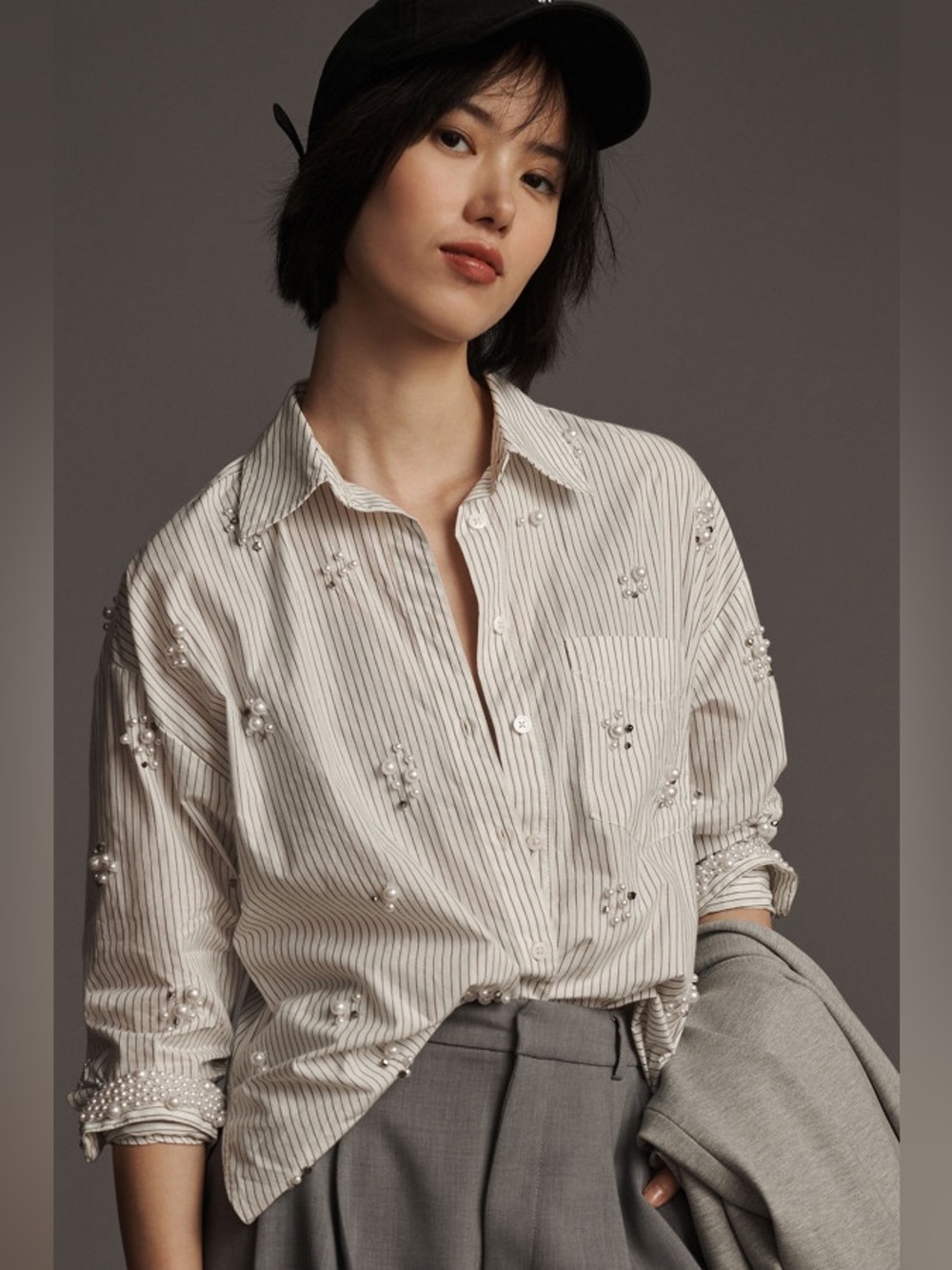 Anthropologie Maeve The Bennet Pearl Buttondown Shirt